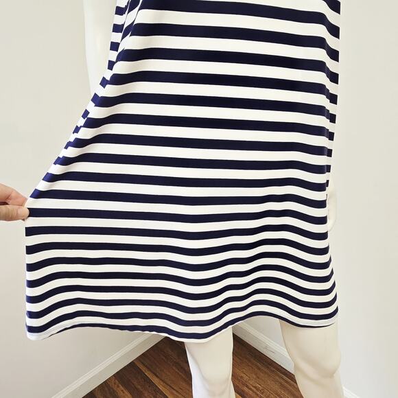 Jude Connally Dress Medium Molly Sleeveless Navy Stripe Pockets Jude Cloth Prep - Picture 4 of 8
